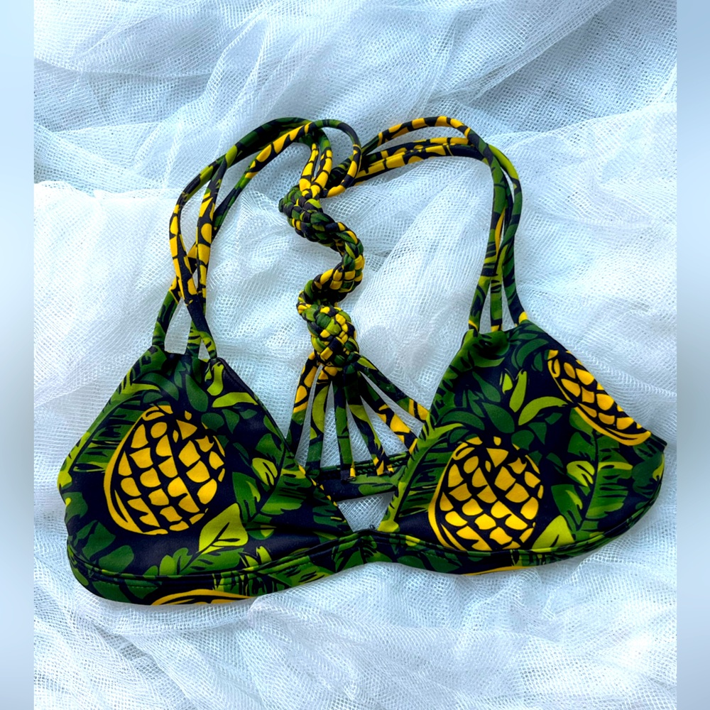Pineapple Triple Strap Bikini Top